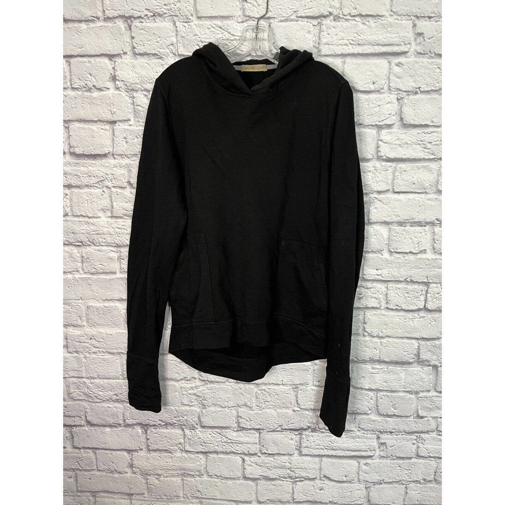 Garbe Luxe Hoodie Black Bamboo Cotton Blend Size Small